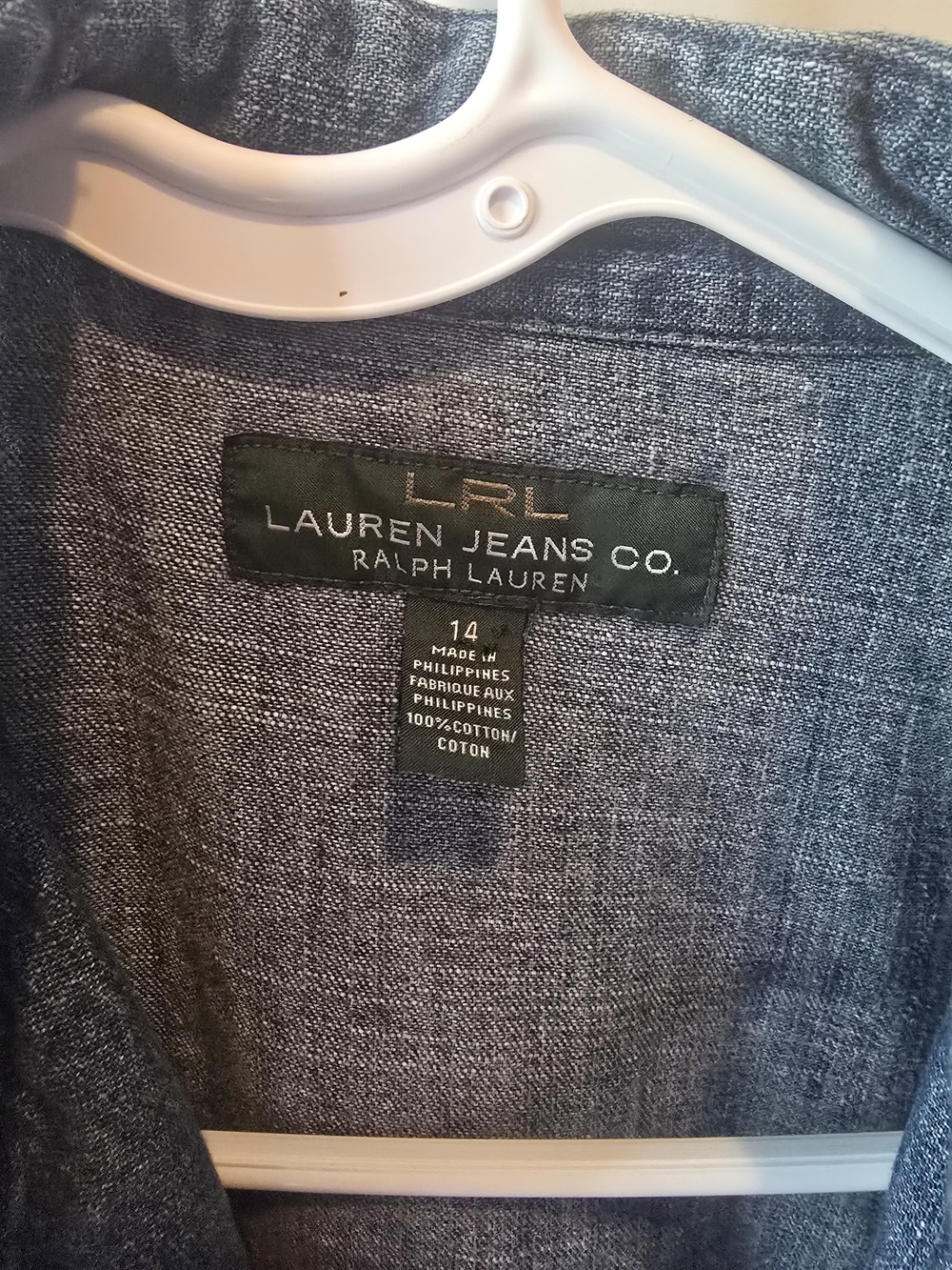 Lauren Ralph Lauren Button Front Peplum Denim Jacket/Top Size 14 - Picture 5 of 7